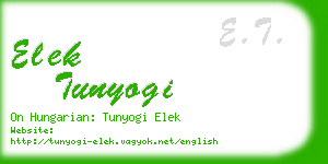 elek tunyogi business card